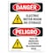 Signmission Safety Sign, OSHA Danger, 10" Height, Electric Meter Room No Storage Bilingual Spanish OS-DS-D-710-VS-1192 - alternate 1